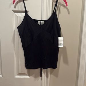 NWT CITY DKNY Black Spaghetti Strap Top Sz XL